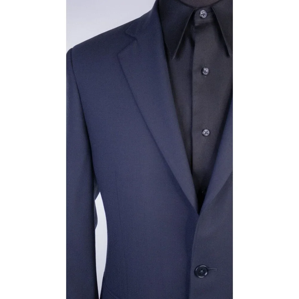 Brooks Brothers 346 Blazer Sport Coat Sz 40S Wool Solid Blue Two Button Jacket